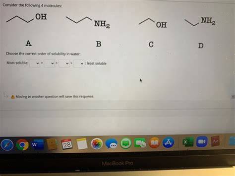 Solved Consider The Following Molecules Oh Nh Nh Oh B Chegg