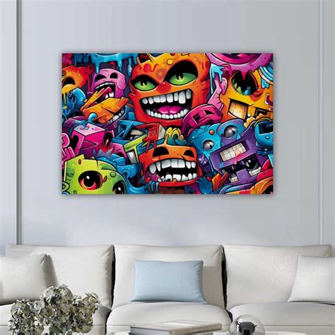 Graffiti Pattern Canvas Wall Art Paintings For Living Room Canvas