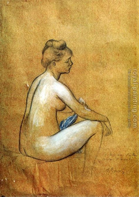 Seated Woman Bathing By Pierre Auguste Renoir Oil Painting Reproduction