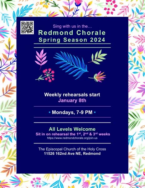 Redmond Chorale Spring Season 2024 Greater Seattle Choral Consortium