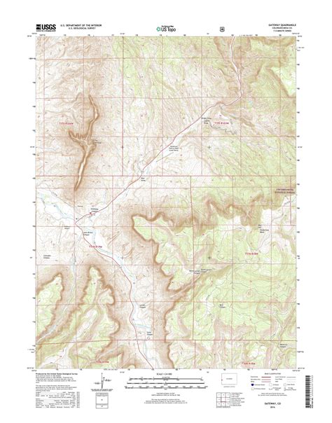 Mytopo Gateway Colorado Usgs Quad Topo Map