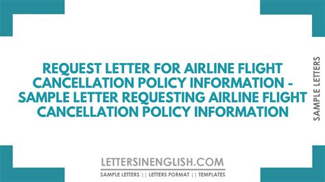 Request Letter for Airline Flight Cancellation Policy Information ...