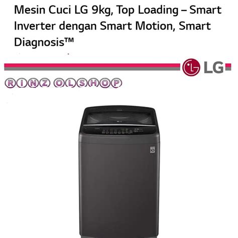 Jual Lg T Vsab Mesin Cuci Top Loading Smart Inverter Turbo Drum Kg