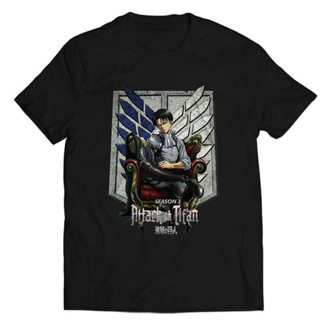 Attack On Titan Season 2 Levi Ackerman T Shirt Men T Shirt Etsy