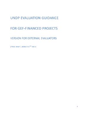 Fillable Online Undp Evaluation Guidance Fax Email Print Pdffiller