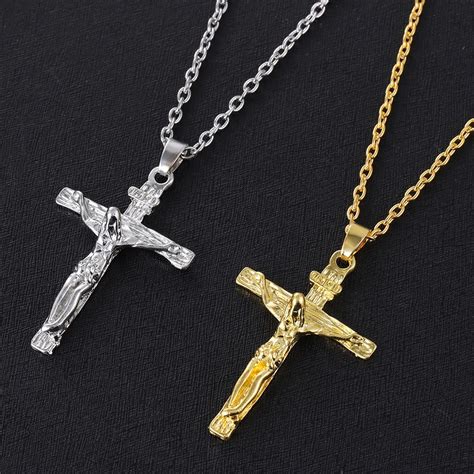 Gold Christian Rvs Hanger Ketting Voor Mannen Mode Sieraden