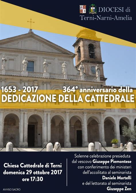 Cattedrale Di Terni Anniversario Della Dedicazione E Conferimento