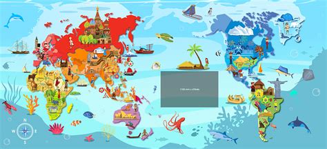 World Map Illustration Design for Kindergarten on Behance