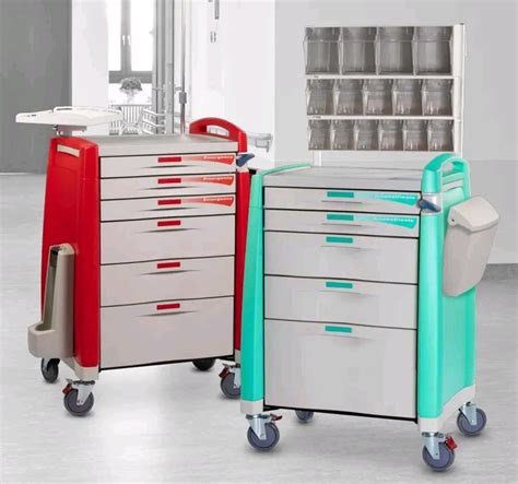 Hospital Clinic Medical Emergency Multi Function Crash Cart Abs