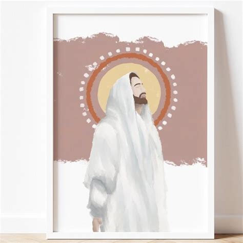 Look Unto Christ Printable Wall Art Christ Portrait Home Etsy