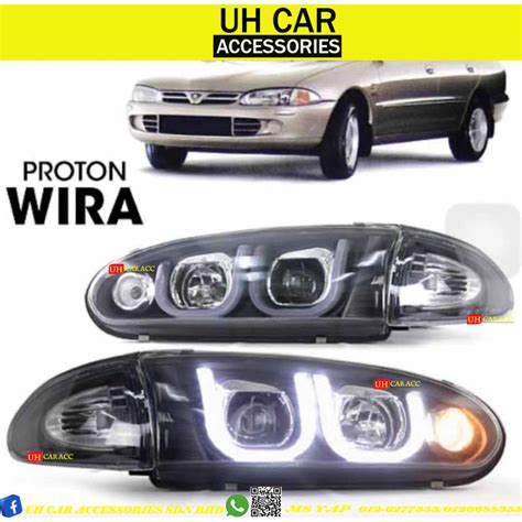 Proton Wira Satria Gti U Shape Golf Led Projector Headlamp Headlight