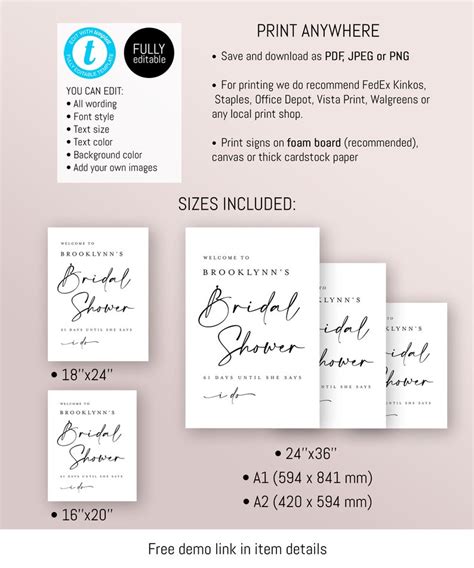 Welcome To Bridal Shower Sign Template Printable Bridal Etsy