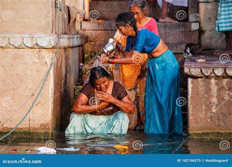 Hindu Religious Rituals in the River Ganges in Varanasi Editorial Image ...