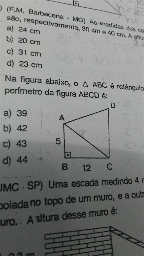 Na Figura Abaixo O Triângulo Abc é Retângulo E O Triângulo Abc é