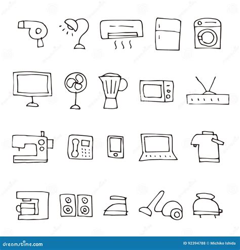 Home Electric Appliance Illustration Icon Set Stock Vector Illustration Of Oven House 92394788