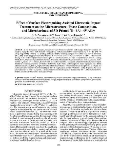 PDF Effect Of Surface Electropulsing Assisted Ultrasonic Impact