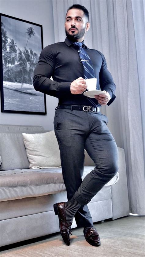 Stylish Men Men Casual Tight Suit Blue Suit Men Hairy Muscle Men Men In Tight Pants Hard