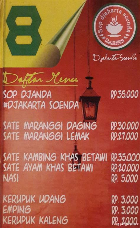 Selalu Diperbarui Menu Sop Djanda Ma Idah Sate Maranggi Serpong