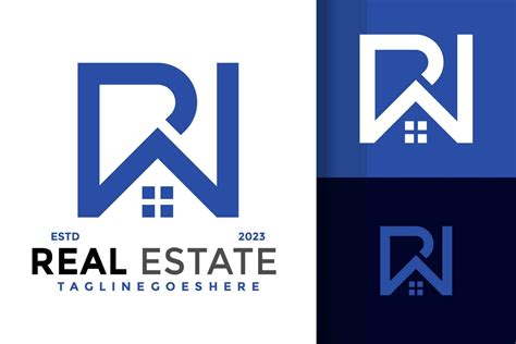 Letter R Real Estate logo design vector symbol icon illustration ...