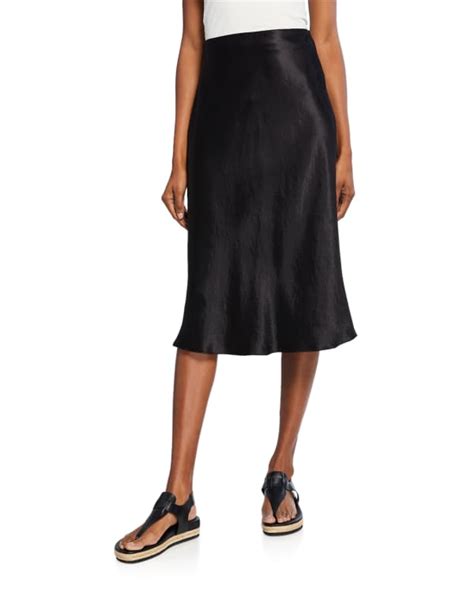 Vince Raw Edge Paneled Midi Slip Skirt Neiman Marcus