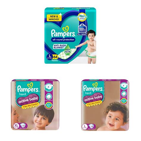 Buy Pampers All Round Protection Pants Active Baby Taped Diapers