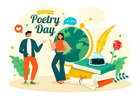 Premium Vector | World Poetry Day Vector Illustration on March 21 with ...