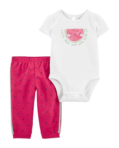 Riachuelo Conjunto Bebê Carter s 2 Peças Melancia Branco Rosa Pink