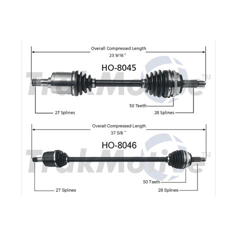 Trakmotive Front Left Right Cv Joint Axle Shaft For Honda