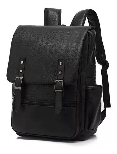 Mochila Cuero Pu Reforzada Notebook Unisex Premium Importada