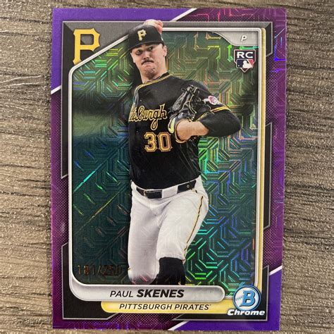 Paul Skenes 2024 Bowman Chrome Mega Box 31 Purple Mojo Refractor 250