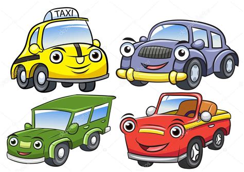 Vector illustration of cute cartoon car characters Stock Vector by ...