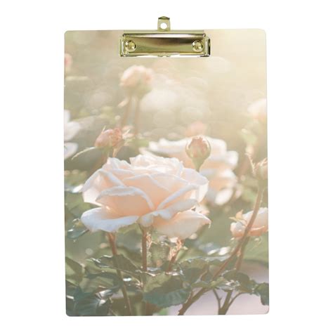 Hidove Acrylic Clipboard Roses Flowers Bloom In Summer In The Garden