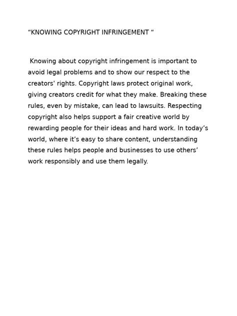 Importance Of Copyright Infringement Pdf