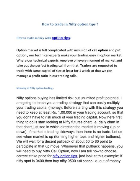 Nifty option tips (1) by Nifty option tips - Issuu