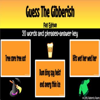 Guess the Gibberish - Halloween Game by Sarah Rahimi | TPT