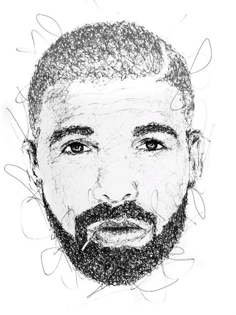 Drake portrait by Gus Romano scribble artwork #scribble #doodle #sketch ...