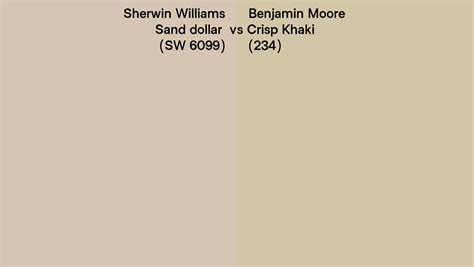 Sherwin Williams Sand Dollar Sw 6099 Vs Benjamin Moore Crisp Khaki 234 Side By Side Comparison