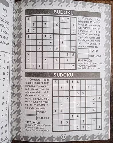 Pack 12 Pasatiempos Variados Sudoku Sopa De Letras Y Más en venta en