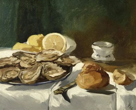 Edouard Manet Still Life Oysters Lemon Brioche