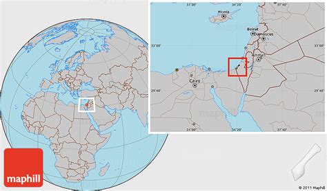 Flag Location Map of Gaza Strip, gray outside