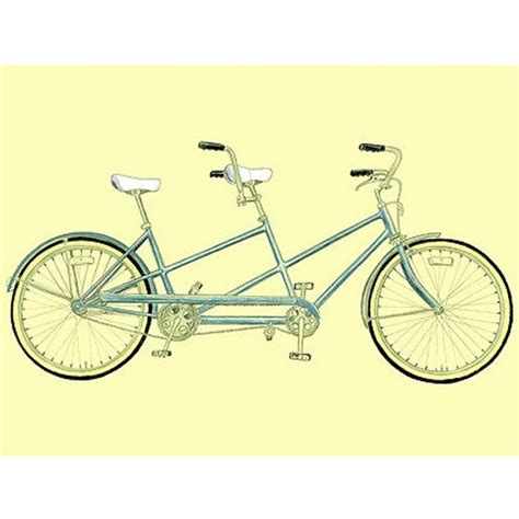 Tandem Bicycle Drawing Limited Edition Print 10 X 8