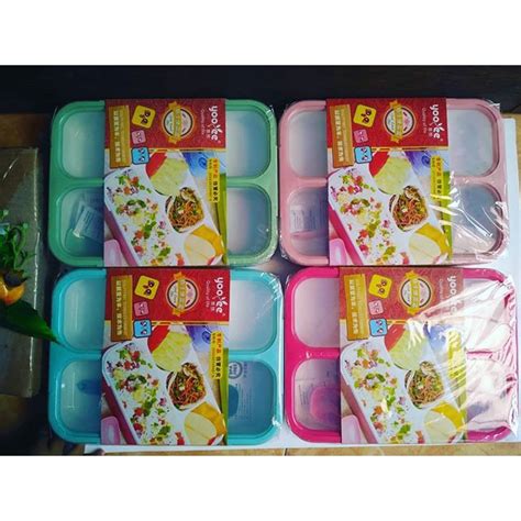 Jual Kotak Makan Bersekat Bento Grid Lunch Box Yooyee 4 Sekat No 578