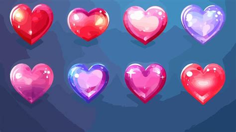 Una Serie De Corazones Con Las Palabras Amor En Ellos Vector Premium