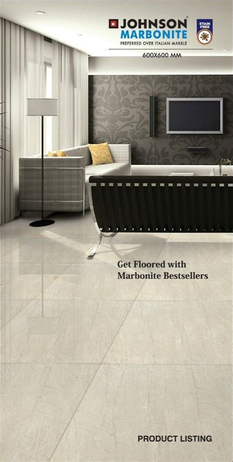 Johnson Ceramic Marbonite Floor Tiles 2x2 Feet 60x60 Cm Glossy At Rs