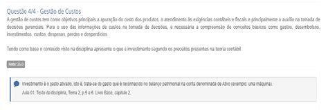 Prova Discursiva Contabilidade Financeira E Gest O De Custos