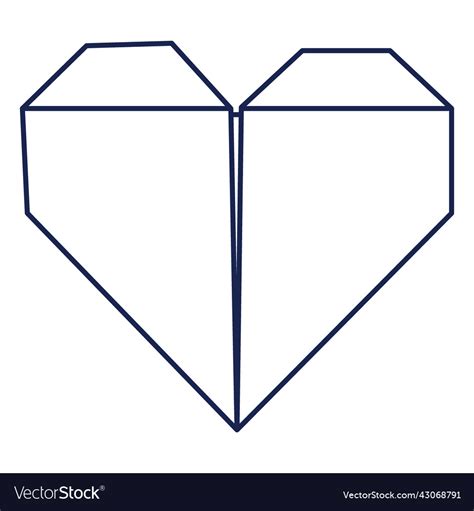 Origami heart stroke Royalty Free Vector Image