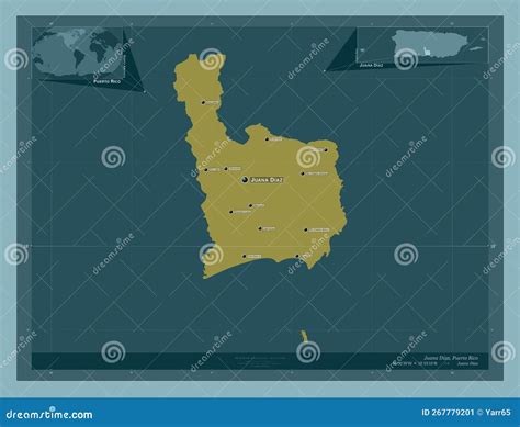 Juana Diaz Puerto Rico Solid Labelled Points Of Cities Stock