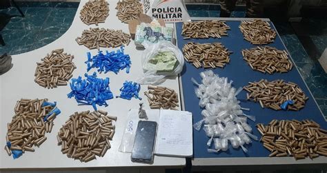 Jovem é preso mais de 1 200 pinos de cocaína e 2 kg de crack em