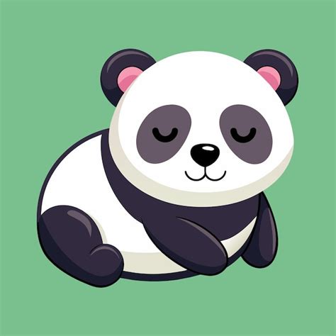 Ícone vetorial de desenho animado de panda adorável dormindo ilustração