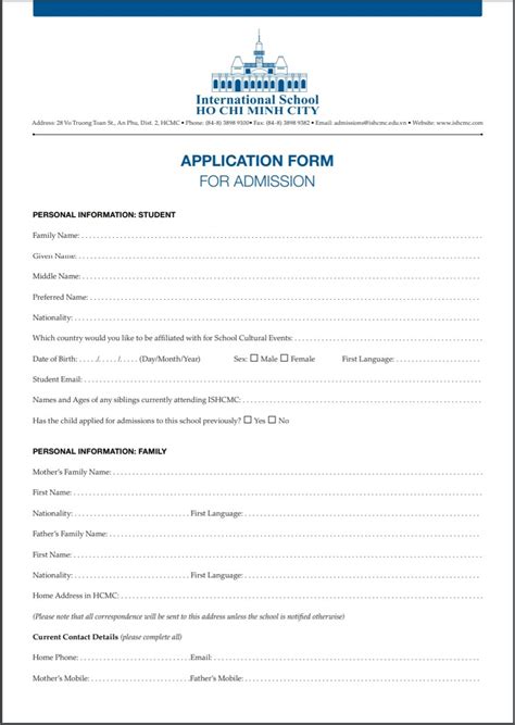 School Admission Form | Free Word Templates